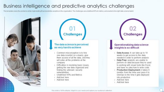 Information Analytics And Ml Strategy Playbook Business Intelligence And Predictive Analytics Challenges Structure PDF