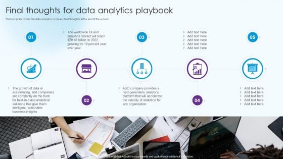 Information Analytics And Ml Strategy Playbook Final Thoughts For Data Analytics Playbook Topics PDF