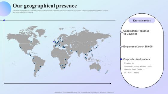 Information Analytics Company Outline Our Geographical Presence Formats PDF Information Analytics Company Outline Our Geographical Presence Formats PDF