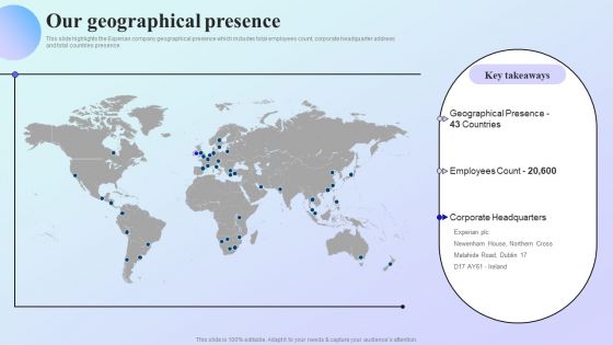 Information Analytics Company Outline Our Geographical Presence Formats PDF