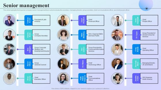 Information Analytics Company Outline Senior Management Microsoft PDF