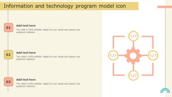Information And Technology Program Model Icon Graphics PDF