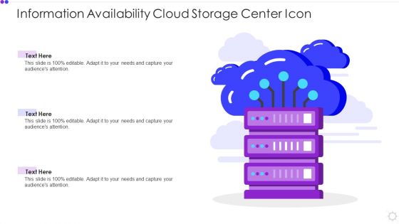 Information Availability Cloud Storage Center Icon Mockup PDF