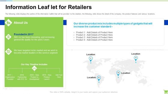 Information Leaf Let For Retailers Background PDF