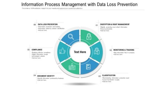 Information Process Management With Data Loss Prevention Ppt PowerPoint Presentation Icon Example File PDF