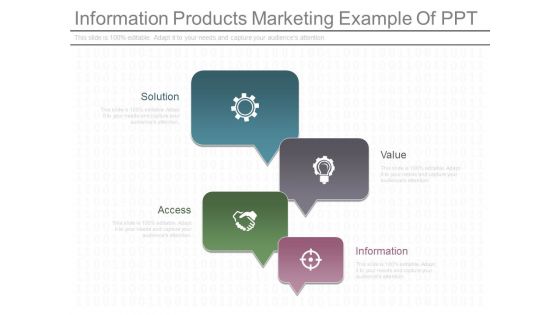 Information Products Marketing Example Of Ppt