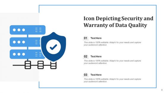 Information Quality Icon Security Warranty Ppt PowerPoint Presentation Complete Deck With Slides