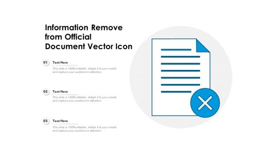 Information Remove From Official Document Vector Icon Ppt PowerPoint Presentation Professional Vector PDF