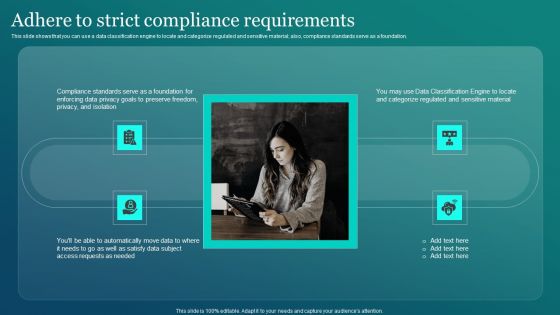 Information Security Adhere To Strict Compliance Requirements Diagrams PDF