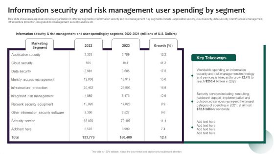 Information Security And Risk Management User Spending By Segment Portrait PDF