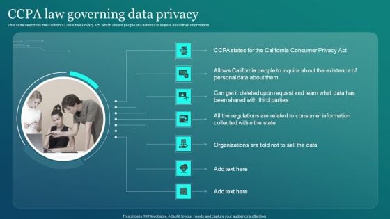 Information Security CCPA Law Governing Data Privacy Clipart PDF