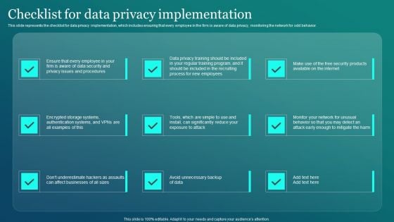 Information Security Checklist For Data Privacy Implementation Elements PDF Information Security Checklist For Data Privacy Implementation Elements PDF