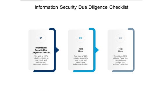 Information Security Due Diligence Checklist Ppt PowerPoint Presentation Ideas Graphics Download Cpb