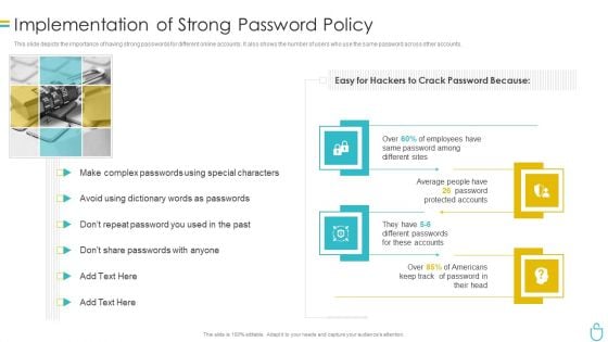 Information Security Implementation Of Strong Password Policy Ppt Styles Brochure PDF