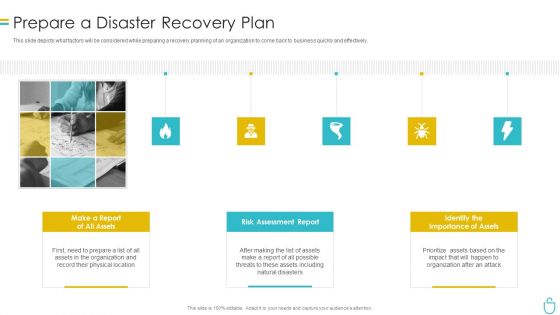 Information Security Prepare A Disaster Recovery Plan Ppt Model Aids PDF