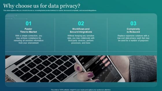 Information Security Why Choose Us For Data Privacy Graphics PDF