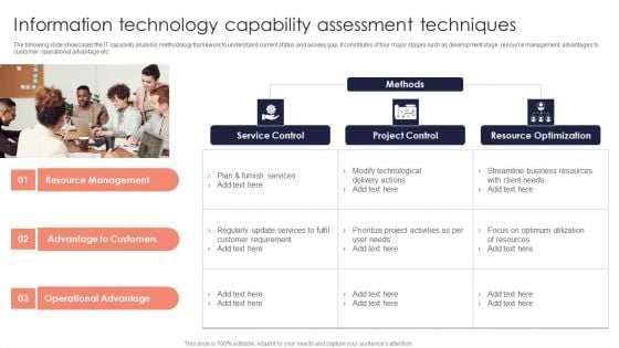 Information Technology Capability Assessment Techniques Slides PDF