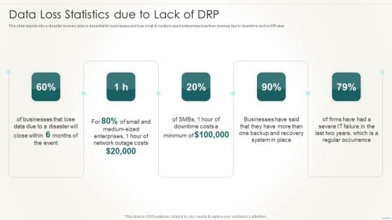 Information Technology Disaster Resilience Plan Data Loss Statistics Due To Lack Of DRP Rules PDF