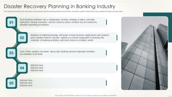 Information Technology Disaster Resilience Plan Disaster Recovery Planning In Banking Industry Microsoft PDF