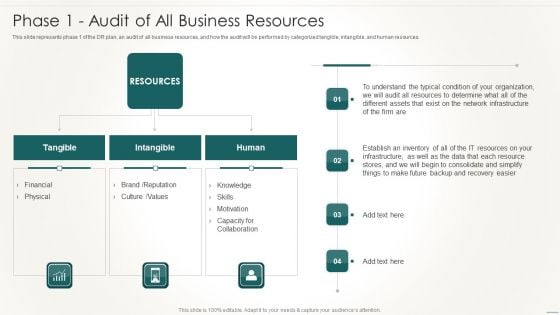 Information Technology Disaster Resilience Plan Phase 1 Audit Of All Business Resources Summary PDF