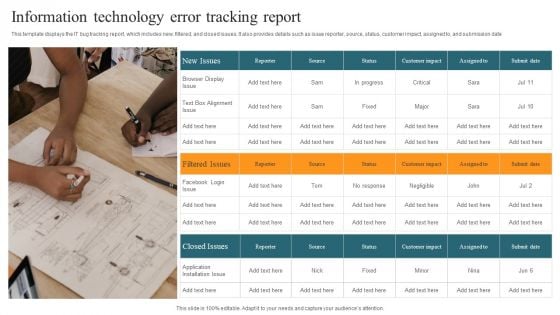 Information Technology Error Tracking Report Themes PDF