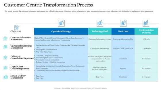 Information Technology Facilities Governance Customer Centric Transformation Process Portrait PDF