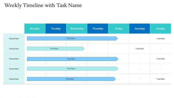 Information Technology Facilities Governance Weekly Timeline With Task Name Sample PDF