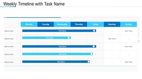 Information Technology Facility Flow Administration Weekly Timeline With Task Name Template PDF