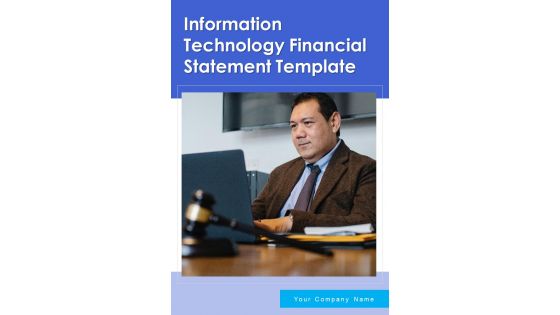 Information Technology Financial Statement Template One Pager Documents