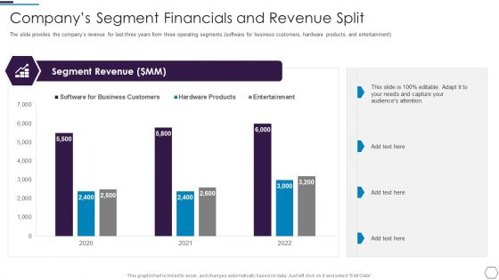 Information Technology Firm Report Example Companys Segment Financials And Revenue Split Diagrams PDF