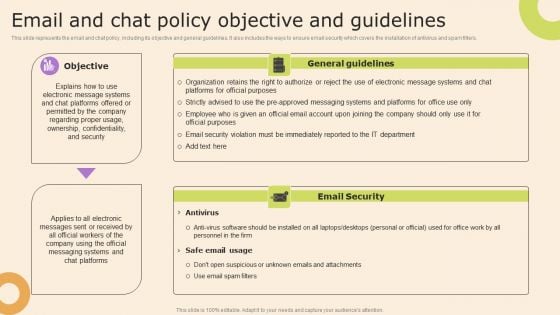 Information Technology Policy And Processes Email And Chat Policy Objective And Guidelines Themes PDF