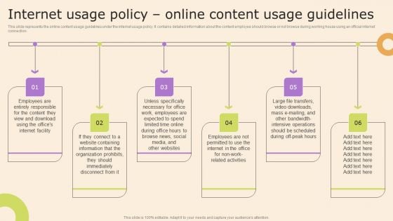 Information Technology Policy And Processes Internet Usage Policy Online Content Usage Guidelines Inspiration PDF