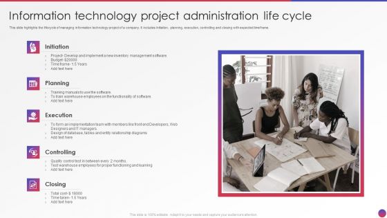 Information Technology Project Administration Life Cycle Professional PDF