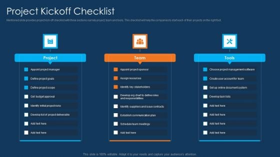 Information Technology Project Initiation Project Kickoff Checklist Elements PDF Information Technology Project Initiation Project Kickoff Checklist Elements PDF