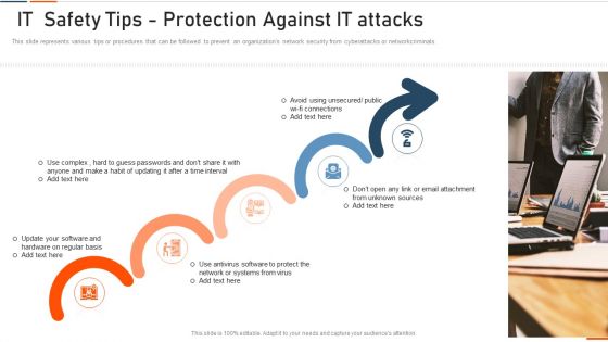 Information Technology Security IT Safety Tips Protection Against IT Attacks Ppt Layouts Outfit PDF