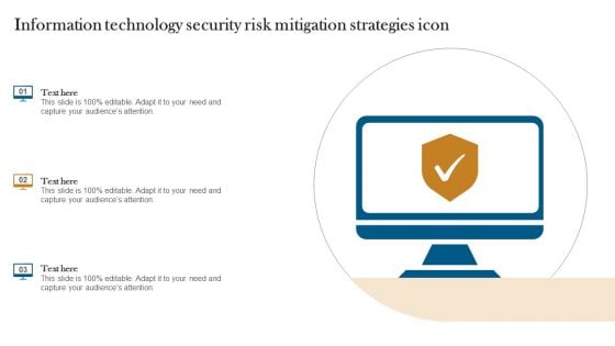 Information Technology Security Risk Mitigation Strategies Icon Mockup PDF