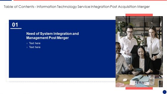Information Technology Service Integration Post Acquisition Merger Ppt PowerPoint Presentation Complete With Slides