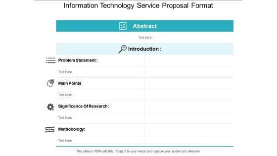 Information Technology Service Proposal Format Ppt Powerpoint Presentation Icon Files