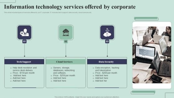 Information Technology Services Offered By Corporate Ppt PowerPoint Presentation Infographic Template Topics PDF