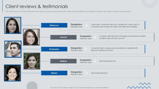 Information Technology Solutions Business Profile Client Reviews And Testimonials Information PDF