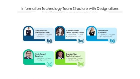 Information Technology Team Structure With Designations Ppt PowerPoint Presentation Model Gallery PDF