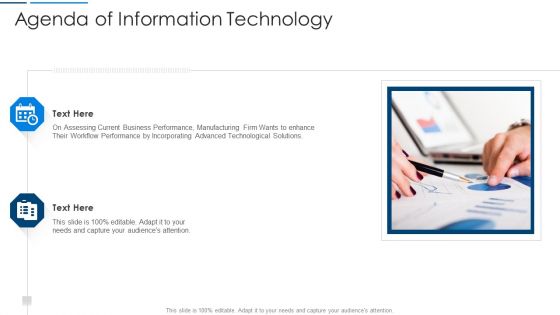 Information Technology Transformation Organization Agenda Of Information Technology Summary PDF