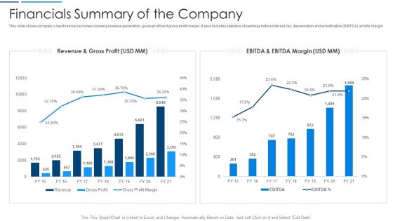 Information Technology Transformation Organization Financials Summary Of The Company Structure PDF