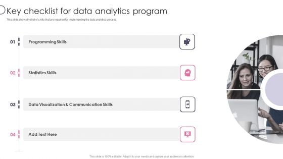 Information Transformation Process Toolkit Key Checklist For Data Analytics Program Template PDF