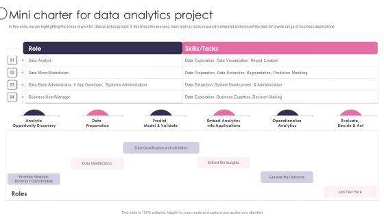 Information Transformation Process Toolkit Mini Charter For Data Analytics Project Formats PDF