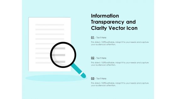 Information Transparency And Clarity Vector Icon Ppt PowerPoint Presentation File Example PDF