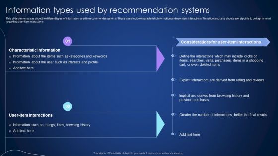 Information Types Used By Recommendation Systems Integrating Recommender System To Enhance Sample PDF