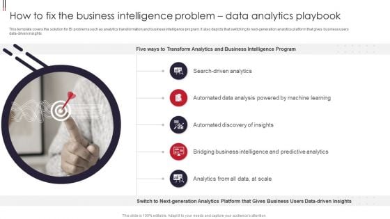 Information Visualizations Playbook How To Fix The Business Intelligence Problem Data Analytics Playbook Guidelines PDF