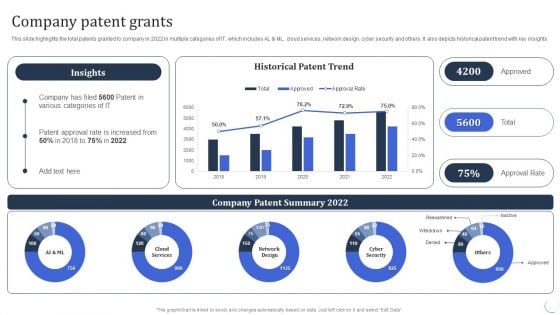 Infotech Solutions Research And Development Company Summary Company Patent Grants Icons PDF