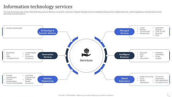 Infotech Solutions Research And Development Company Summary Information Technology Services Infographics PDF